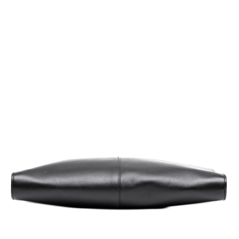 バレンシアガ ロゴ クラッチバッグ セカンドバッグ ブラック レザー レディース BALENCIAGA 【中古】