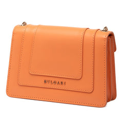 ブルガリ セルペンティ フォーエバー チェーン ショルダーバッグ オレンジ ピンク レザー レディース BVLGARI 【中古】