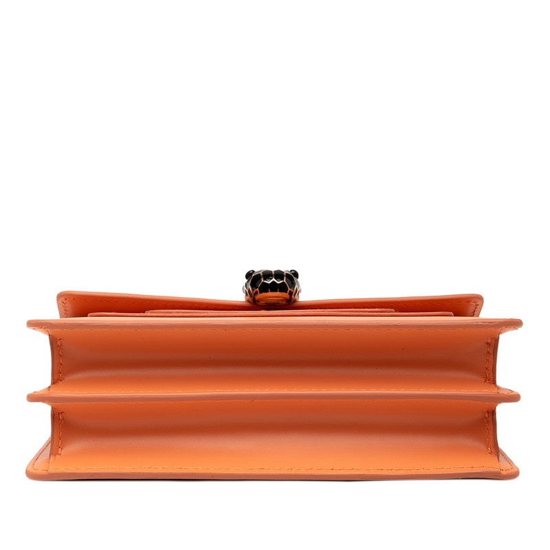 ブルガリ セルペンティ フォーエバー チェーン ショルダーバッグ オレンジ ピンク レザー レディース BVLGARI 【中古】