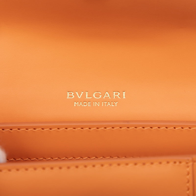 ブルガリ セルペンティ フォーエバー チェーン ショルダーバッグ オレンジ ピンク レザー レディース BVLGARI 【中古】