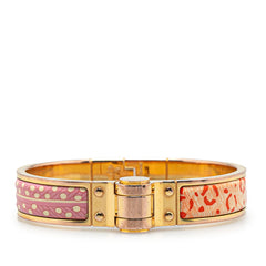 エルメス シャルニエールPM 七宝焼き バングル ゴールド マルチカラー メッキ レディース HERMES 【中古】