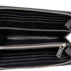 プラダ ラウンドファスナー 長財布 ブラック ヴィッテロダイノレザー レディース PRADA 中古