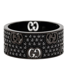 グッチ K18 ゴールド ダイヤ アイコン リング 指輪 #15 レディース GUCCI 14号 【中古】