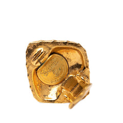 シャネル ひし形 モチーフ イヤリング ゴールド メッキ レディース CHANEL 【中古】