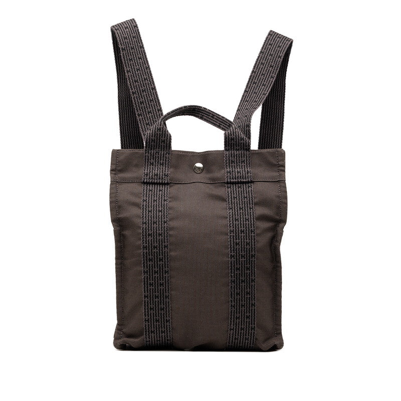 エルメス エールライン アドPM リュック デイパック バックパック グレー キャンバス レディース HERMES 【中古】