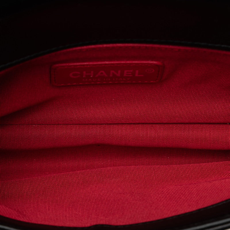 シャネル ボーイシャネル スモール チェーン ショルダーバッグ ブラック レッド ツイード レザー レディース CHANEL 【中古】