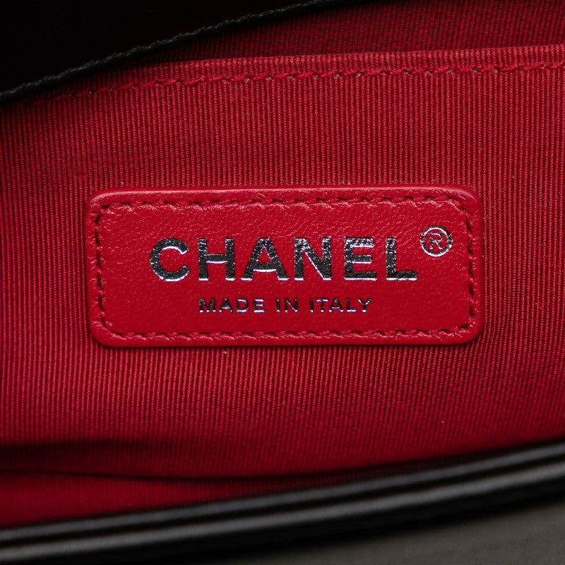 シャネル ボーイシャネル スモール チェーン ショルダーバッグ ブラック レッド ツイード レザー レディース CHANEL 【中古】
