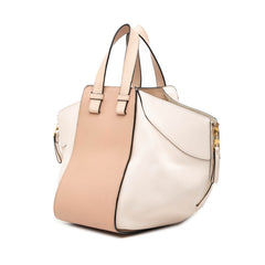 ロエベ ハンモック スモール ハンドバッグ ショルダーバッグ 2WAY ピンク ベージュ レザー レディース LOEWE 【中古】