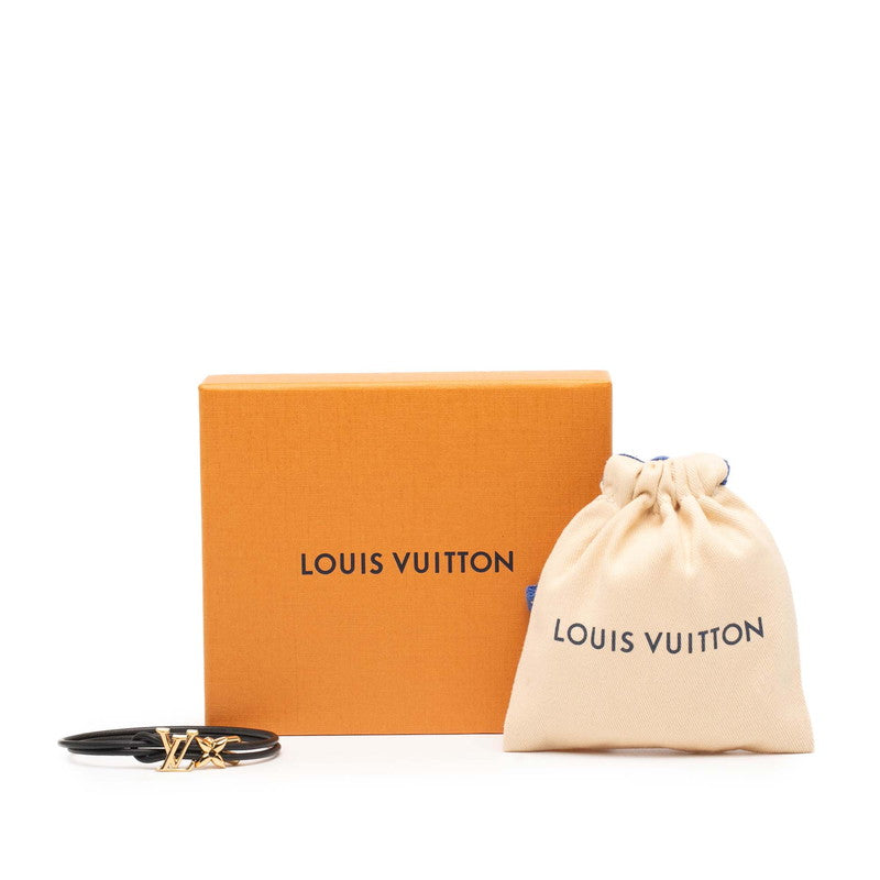ルイ ヴィトン モノグラム ブレスレット LV ブルーム ブレスレット M8142Z ブラック ゴールド レザー メッキ レディース LOUIS VUITTON 【中古】