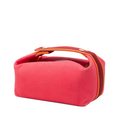 エルメス ブリッド ア ブラックPM ポーチ ハンドバッグ ハイビスカス ピンク コットン レディース HERMES 【中古】