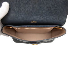 クロエ クレア 斜め掛け チェーン ショルダーバッグ ネイビー マルチカラー レザー レディース Chloe 中古