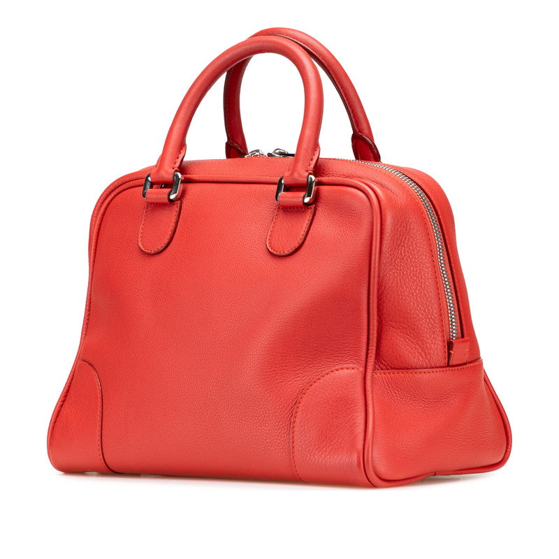 ロエベ アナグラム アマソナ75 ハンドバッグ ショルダーバッグ 2WAY レッド レザー レディース LOEWE 【中古】