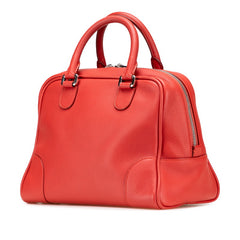 ロエベ アナグラム アマソナ75 ハンドバッグ ショルダーバッグ 2WAY レッド レザー レディース LOEWE 【中古】