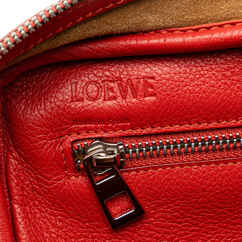 ロエベ アナグラム アマソナ75 ハンドバッグ ショルダーバッグ 2WAY レッド レザー レディース LOEWE 【中古】