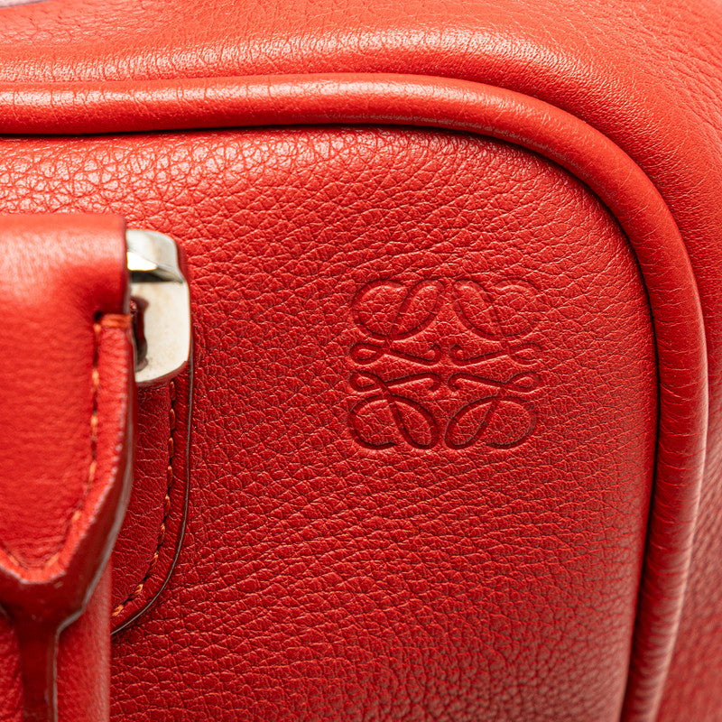 ロエベ アナグラム アマソナ75 ハンドバッグ ショルダーバッグ 2WAY レッド レザー レディース LOEWE 【中古】