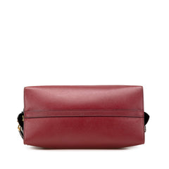 プラダ エスプラナード ハンドバッグ ショルダーバッグ 2WAY 1BA045 レッド ブラック サフィアーノレザー レディース PRADA 【中古】