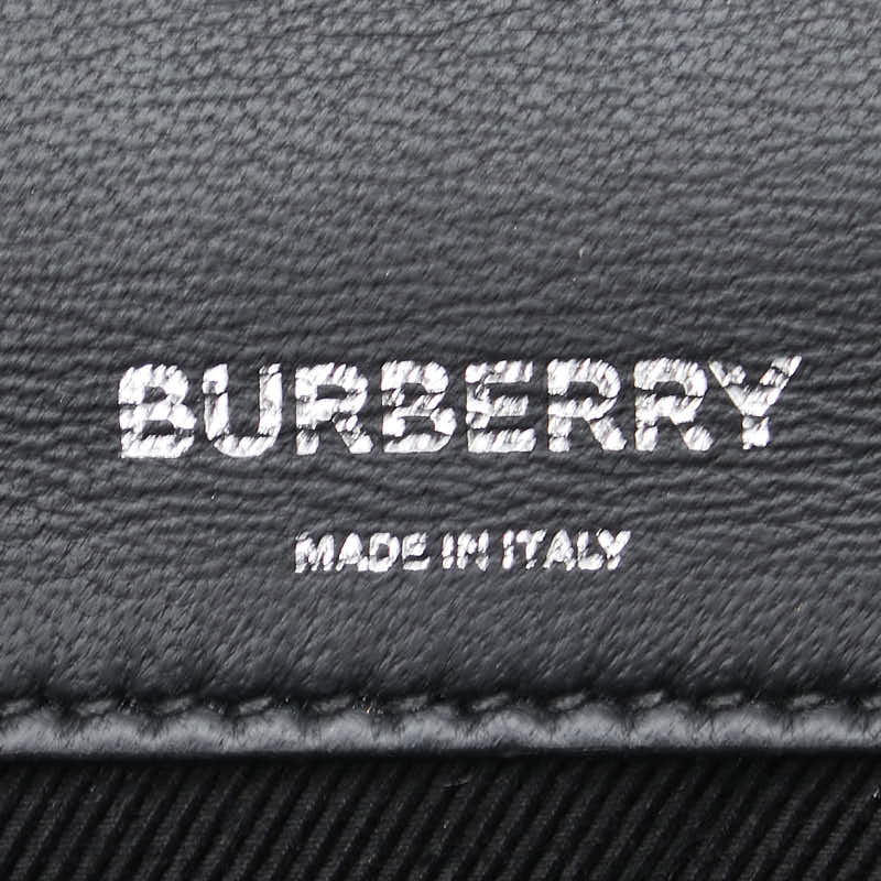 バーバリー TBロゴ ローラ チェーン ショルダーバッグ シルバー パテントレザー レディース BURBERRY 【中古】