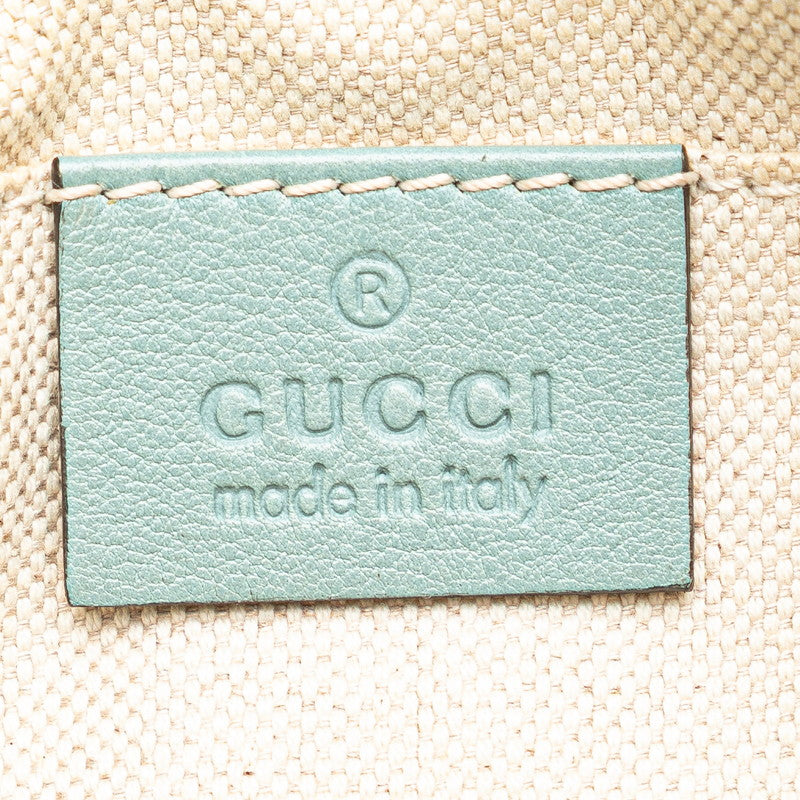 グッチ マイクログッチシマ バンブー 斜め掛け ショルダーバッグ 309538 グリーン レザー レディース GUCCI 【中古】